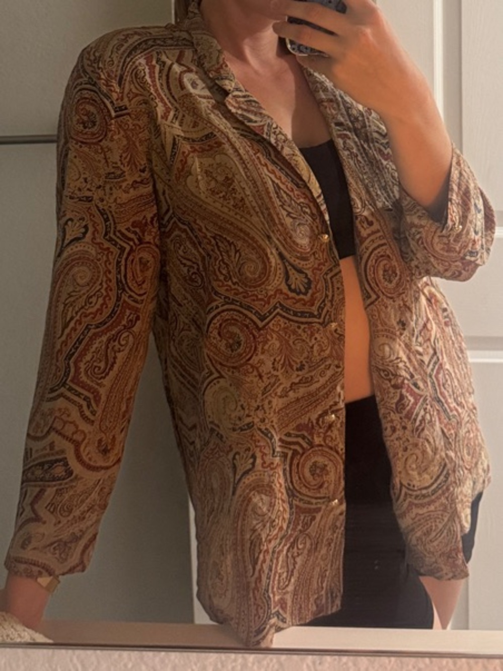 Paisley Print Button-Front vintage top!